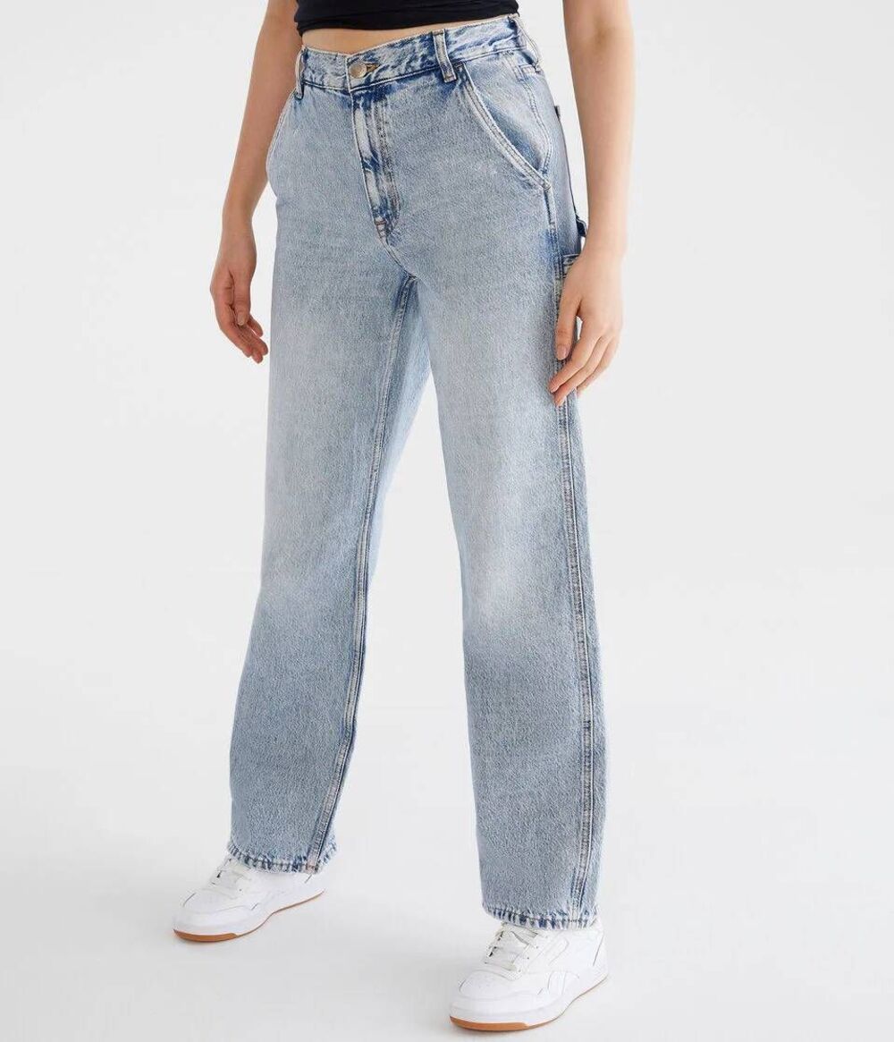 Aeropostale 90s High Rise Baggy Carpenter Jeans Size 0